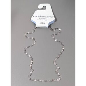 Belk Silverworks Pure 100 Made in Italy Oval Link Chain Necklace 18 inch